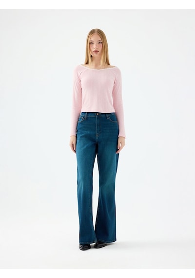 LOFT Flare Slim Fit Kadın Pantolon Lf2040537 Q1.v1 Denim