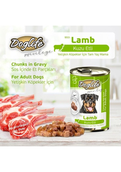 Doglife Kuzulu Yetişkin Köpek Konservesi 400 G