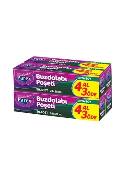 Parex Buzdolabı Poşeti Orta Boy 20'li 24 x 38 CM