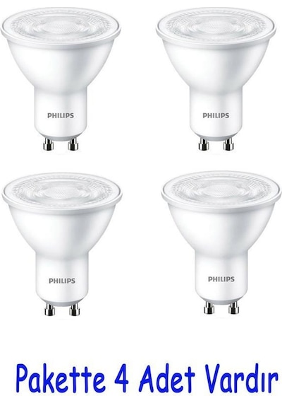 Philips Essential 4,7w 50w Led Spot Ampul Beyaz 6500k - 4 Adet