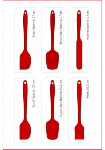 Ayrex Ezmk Ev Gereçleri Silikon Mutfak Seti 6'li, Isıya Dayanıklı Yanmaz Yapışmaz Silikon Spatula Seti 6 Parça K Diğer