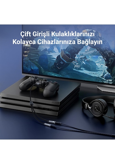 Rocoren Hi-fi Trrs Mikrofon Ve Kulaklık Birleştirici 3.5mm Y Jack Kablo