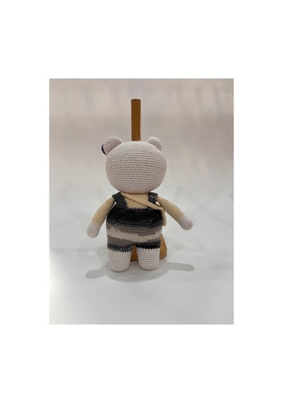 El Yapımı Amigurumi Kedi Örgü Oyuncak Bebek Tığ İşi 24 Cm Sevimli Hediye Gri