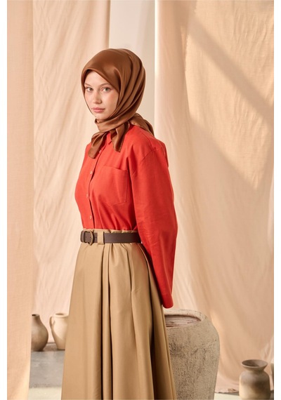 Silk Home Düz Shiny Eşarp 75006-57 taba