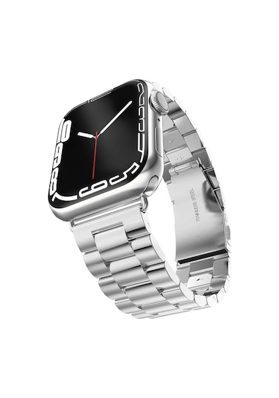 Forzacase Apple Uyumlu  Watch 10 Series 46mm İle Metal Bakla Kordon Kayış - Fc179 Gümüş