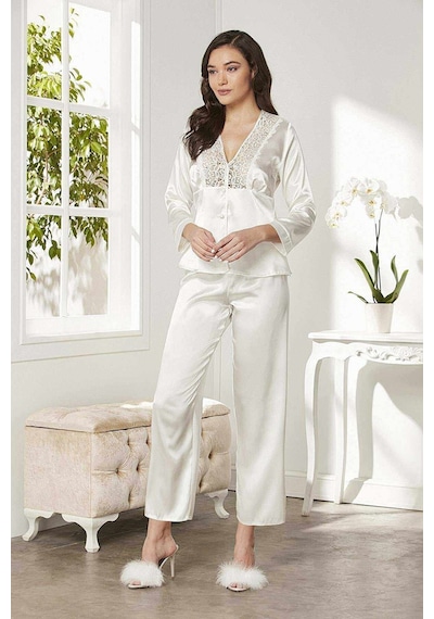 Pierre Cardin Kadın Gecelık 6955 Saten Kaplı 6lı Set 001