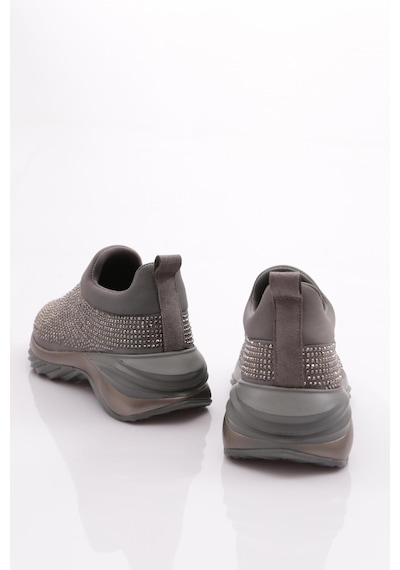Dgn 730 Kadin Kalin Taban Bağcikli Sneaker Ayakkabi 730-2239-R7512 Gri