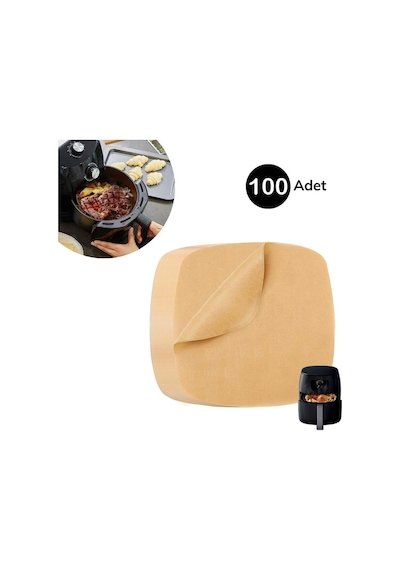 BUFFER® 100 Adet Air Fryer Tek Kullanımlık Pişirme Kağıdı