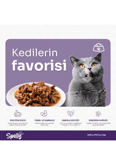 Spelly Premium Somonlu Kısırlaştırılmış Yetişkin Kedi Maması 48 x 85 G