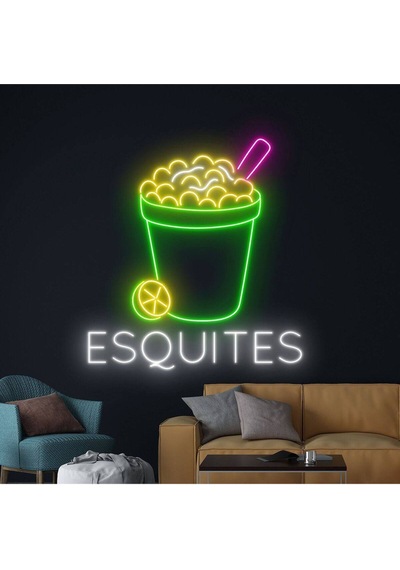 Esquıtes Yazılı Ve Şekilli Neon Tabela Çok Renkli