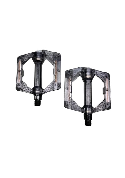 Renkli Platform Pedal Şeffaf Transparan Bilyalı Reflektörlü Bisiklet Pedalı 10x10 Cm Siyah