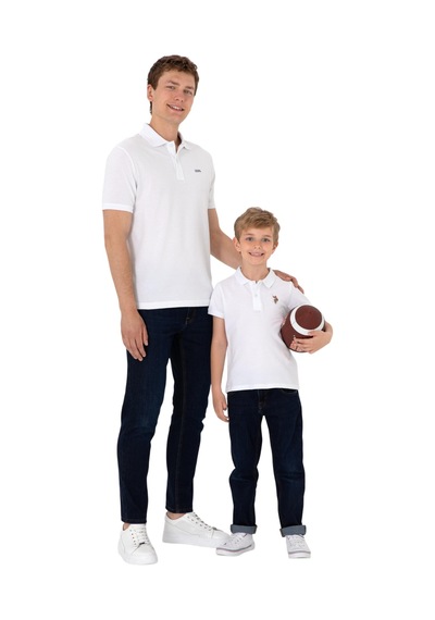 U.S. Polo Assn. Erkek Regular Fit Polo Yaka Basic T-shirt Beyaz