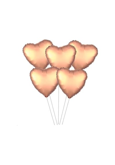5 Li Kalp Folyo Balon, Rose Gold Renkli Partiler İçin 2 Yaş Mavi
