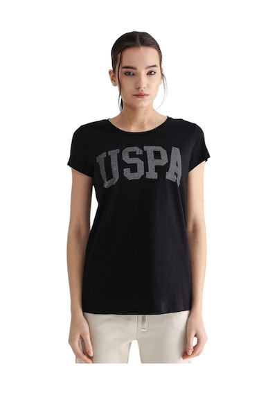 U.S. Polo Assn. Kadın Basic Bisiklet Yaka Tişört SIYAH