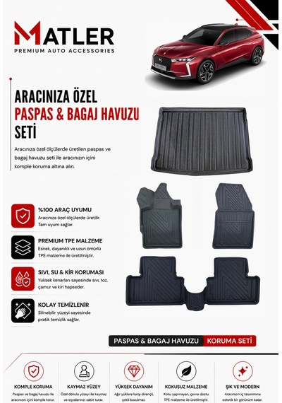 Ds4 2024 Model 4d Ekstra Havuzlu Paspas Ve Bagaj Havuzu Set