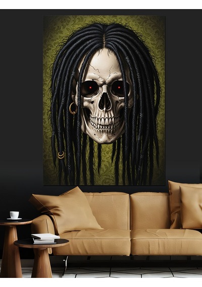 Ahşap Tablo Dreadlock Saçlı Siyah Kadın