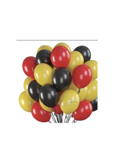 Kırmızı Sarı Siyah Balon 30 Adet Kırmızı Sarı Siyah Kırmızı Sarı Siyah
