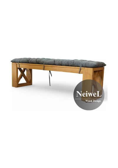 Neiwel Garden Luin Doğal Ahşap Bahçe Bank-37-280 Açık Ceviz