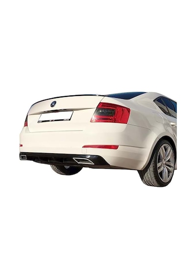 Skoda Octavia Mk3 Difüzör Difizör Plastik Parlak Siyah Egzoz Görünüm 2013-2020 Arka-difizör-bodykit-ek