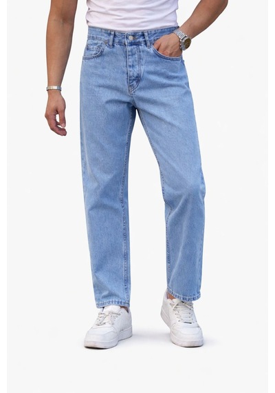 Erkek Açık Mavi Boyfriend Pantolon Maviaçık
