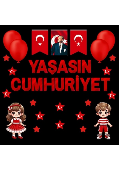Yaşasın Cumhuriyet Okul Pano Süsü 02 7