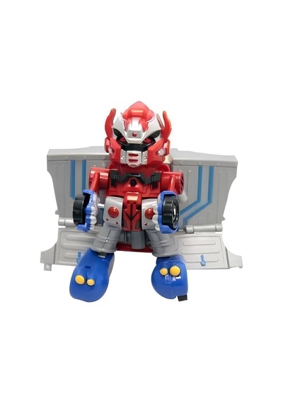 Kırmızı Otobot Transformers Robot Kamyon - Dönüşebilen Işıklı Sesli Oyuncak Modeli Çok Renkli