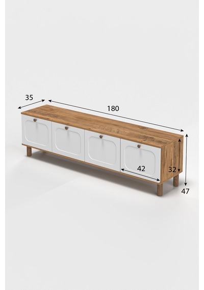 Bohem Tv Ünitesi 180 Cm Mdf Kapak Beyaz Bohem Tv Ünitesi 180 Cm Mdf Kapak Beyaz