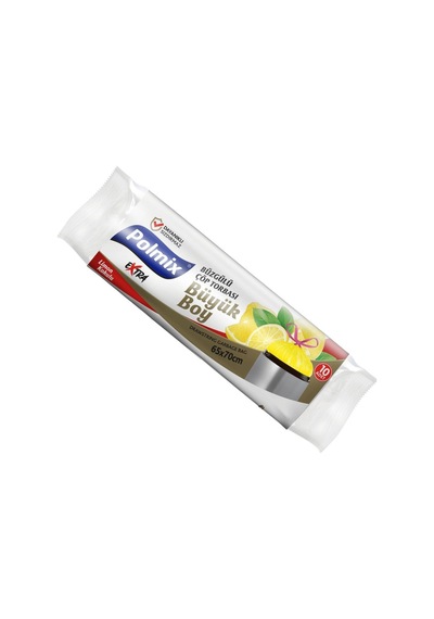 Büyük Boy Büzgülü Çöp Torbası 65x70 Cm Limon Kokulu 10'lu