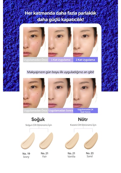 Yarı Parlak Bitişli Nemlendirici Fondöten Mıssha Layering Fit Foundation Semi Glow No21 Vanilla 21