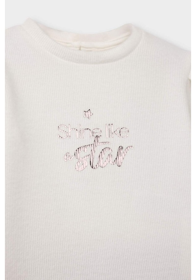 Defacto Kız Bebek 2li Takım Baskılı Sweatshirt Süet Pantolon G5713a525wnpn324 Pembe-pn324