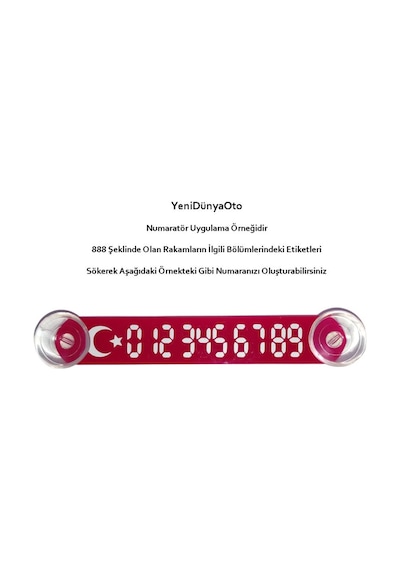 -2 ADET-Kırmızı-Beyaz  Araç Park Telefon Numaratörü Tel No Göster
