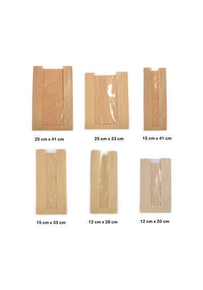 Anadolu Kağıtçılık Pencereli Şamua Kraft Kese Kağıdı 10 Kg 25 Cm X 41 Cm