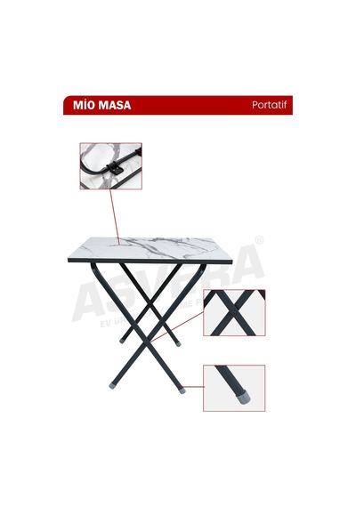 Asvera Mio 40x60 Antrasit Mermer Desenli Balkon Masası - Katlanabilir Pratik Mutfak Masası Diğer Asvera Mio 40x60 Antrasit Mermer Desenli Balkon Masası - Katlanabilir Pratik Mutfak Masası Diğer