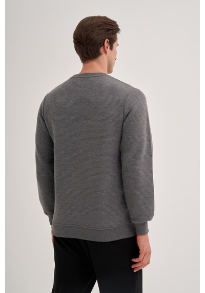 Cazador 50460 Erkek Bisiklet Yaka Sweatshirt Antrasit Melanj