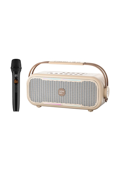Nowgo C2 60w Taşınabilir Rgb Bluetooth Hoparlör Mikrofonlu Karaoke Parti Speaker Bej