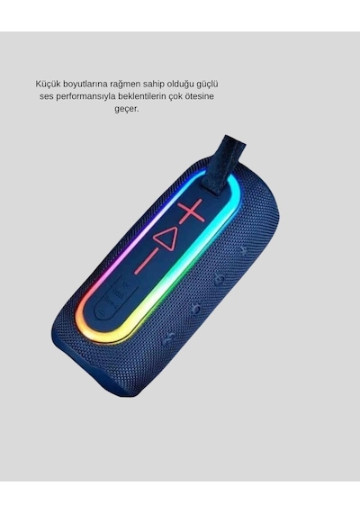 Mey İthalat Mavi Taşınabilir Bluetooth Hoparlör Kompakt Tasarım Ve Güçlü Ses
