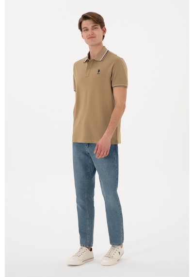U.S. Polo Assn. Erkek Regular Fit Polo Yaka Haki Basic Tişört 50306011-VR027