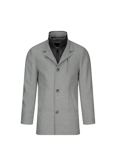 Hatemoğlu Gri Slim Fit Hakim Yaka Yünlü Kaşe Palto 2982372 Gri