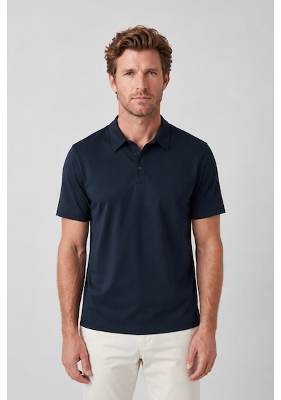 Goffra Erkek Prestige Polo Yaka Tişört 110s Pima Pamuğu Likit Amonyak Merserize Lacivert M120-k0141-02