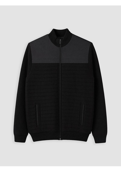 Lcwaıkıkı Classic Siyah Regular Fit Dik Yaka Erkek Triko Hırka