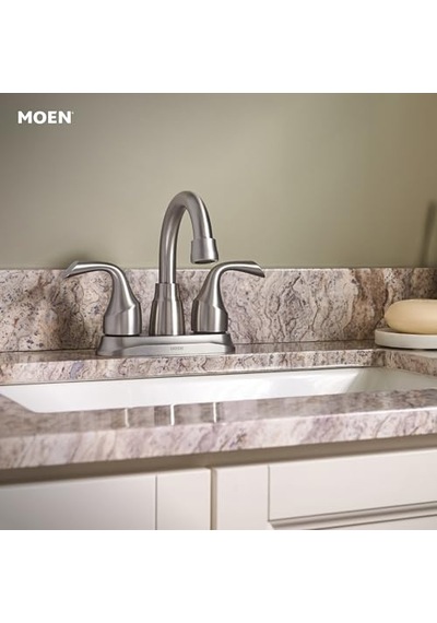 Spot Dirençli Fırçalanmış Nikel Iki Saplı Banyo Lavabo Bataryası Tahliye Montajlı 84115srn Çok Renkli