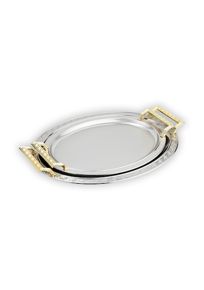 Schafer Ela 2 Li Oval Çay Tepsisi-platin02