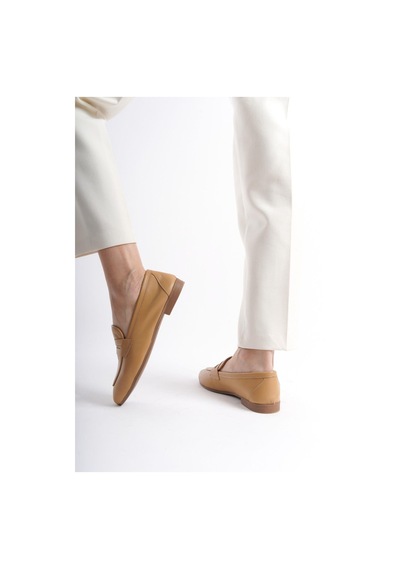Mubiano Hakiki Deri Collection Kadın Loafer & Babet Camel -mcmng12103-cml Camel