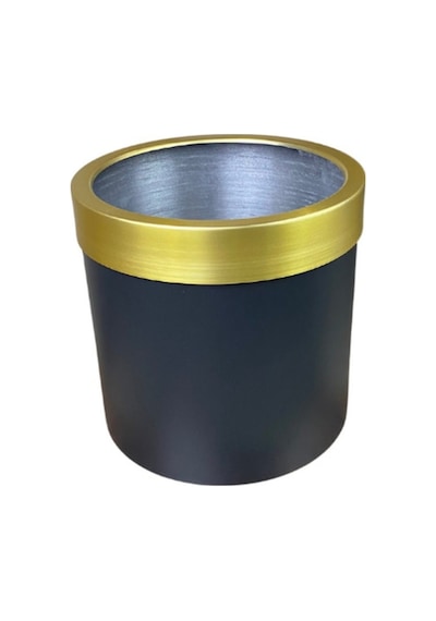Cihan Çiçekçilik Gold Kemerli 30x30 Siyah Saksı Siyah