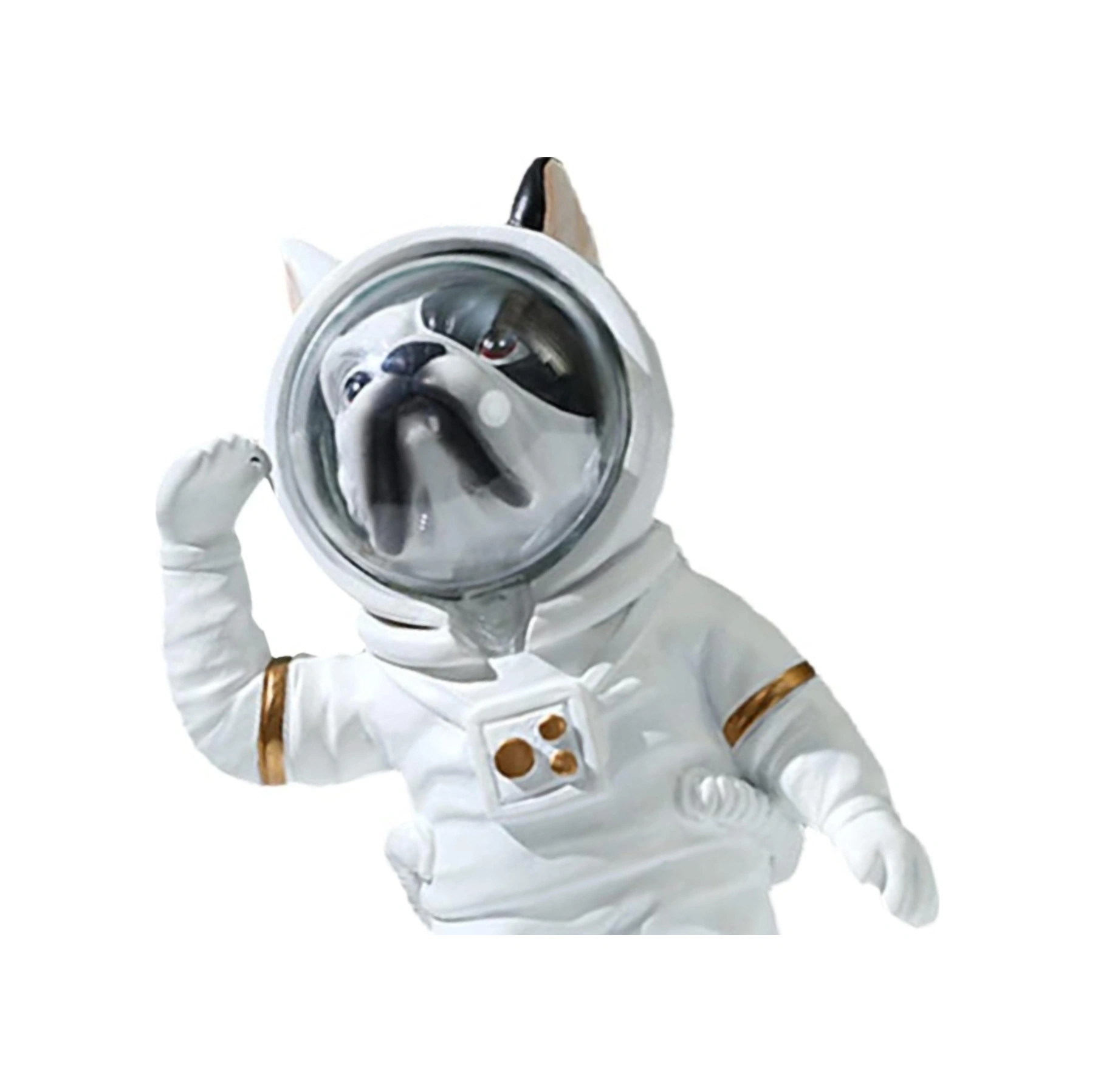 Modern Astronot Köpek Figür Biblo 14 Cm Ev Ofis Masa Süsü Dekoratif Uzay Temalı Hediyelik Heykel