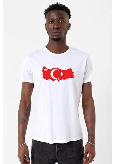 Euro 24 Türkiye Beyaz Erkek Bisikletyaka Tshirt Çok Renkli