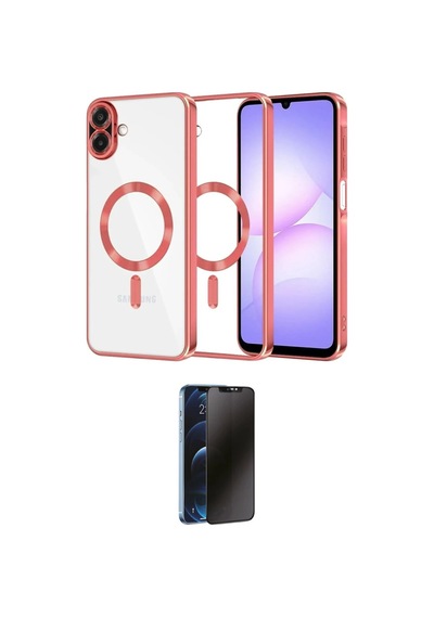 Cep Samsung Uyumlu Galaxy A07 4g Kılıf Nova Işık Özel Seri İkili Koruma Seti Najmaddin Titan Gri