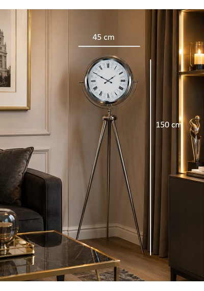 Krom Saray Zarafeti 150 X 45 Cm Metal Tripod Ayaklı Saat