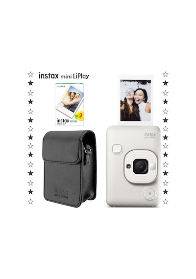 Instax Mini Liplay Hybrid Misty Fotoğraf Makinesi + 20'li Film + Deri Kılıf Set