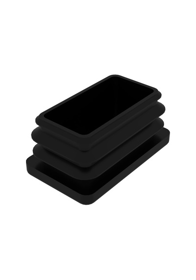 Cateksss 30x60 Mm Profil İçin Kademeli İçe Geçme Profil Tapası, Profil Kapak, Profil Tapa Siyah - 48 Li Paket